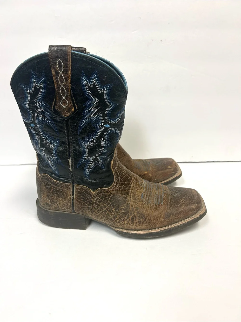 Ariat Tombstone Western Boot Youth Kids Size 3.5 Earth Brown Leather Square Toe